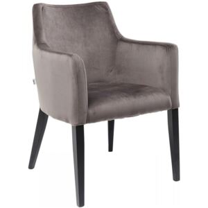 Krzesło z podłokietnikami Mode Velvet 60x87 cm szare