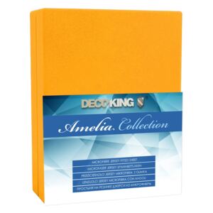DecoKing – Prześcieradło Jersey - Amelia - Pomarańczowy 100x200 cm