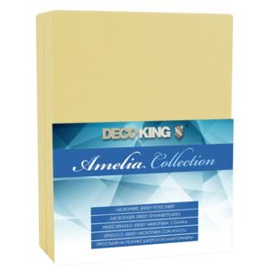 DecoKing – Prześcieradło Jersey - Amelia - Kremowy 90x200 cm