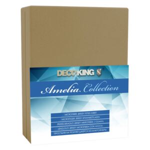 DecoKing – Prześcieradło Jersey - Amelia - Cappuccino 90x200 cm