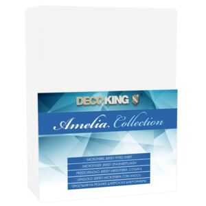 DecoKing – Prześcieradło Jersey - Amelia - Biały 90x200 cm