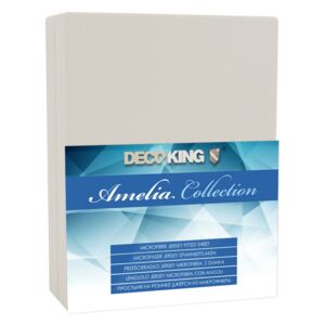 DecoKing – Prześcieradło Jersey - Amelia - Szary 90x200 cm