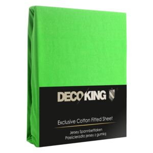 DecoKing – Prześcieradło Jersey + Gumka - Zielony 220x200 cm