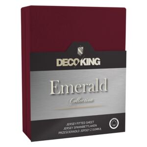 DecoKing – Prześcieradło Jersey - Emerald - Bordowy 140x200 cm