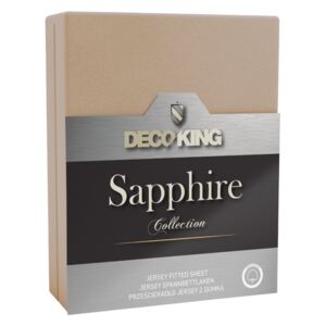 DecoKing – Prześcieradło Jersey - Sapphire - Beżowy 220x200 cm