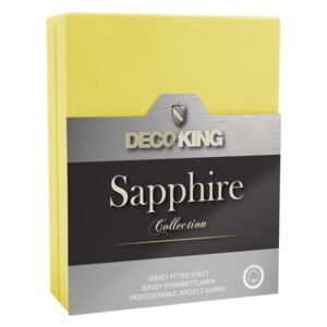 DecoKing – Prześcieradło Jersey - Sapphire - Żółty 180x200 cm