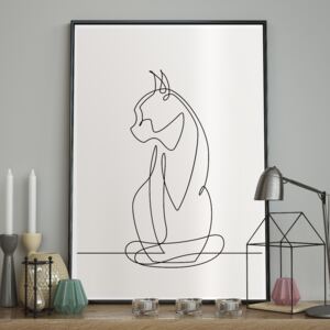 DecoKing - Plakat ścienny - Sketchline - Cat 40x50 cm