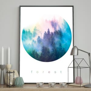 DecoKing - Plakat ścienny – Watercolor - Forest 50x70 cm