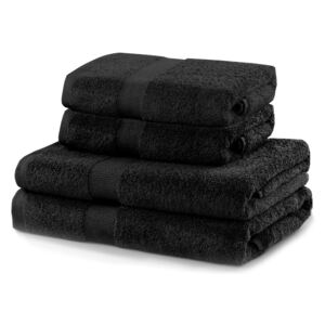 DecoKing - Ręcznik Bawełniany Czarny MARINA GŁADKI 30x50 cm