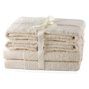 AmeliaHome - Ręcznik kąpielowy Bawełniany Gładki Ecru AMARI 30x50 cm