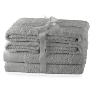 AmeliaHome - Ręcznik kąpielowy Bawełniany Gładki Srebrny AMARI 30x50 cm