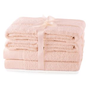 AmeliaHome - Ręcznik kąpielowy Bawełniany Gładki Pudrowy Róż AMARI 30x50 cm