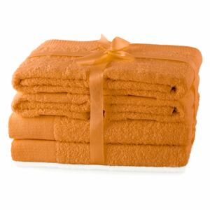 AmeliaHome - Ręcznik kąpielowy Bawełniany Gładki Pomarańczowy AMARI 30x50 cm