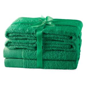 AmeliaHome - Ręcznik kąpielowy Bawełniany Gładki Zielony AMARI 30x50 cm