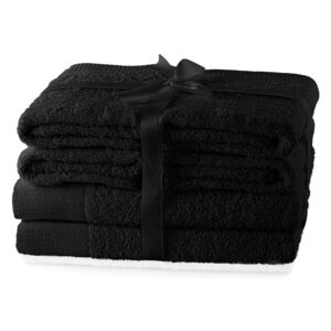 AmeliaHome - Ręcznik kąpielowy Bawełniany Gładki Czarny AMARI 30x50 cm