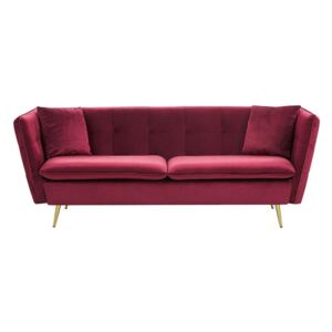 Sofa welurowa czerwona FREDERICA