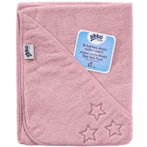 XKKO Ręcznik frotte z kapturem z biobawełny Organic 90x90, Baby Pink, BEZPŁATNY ODBIÓR: WROCŁAW!