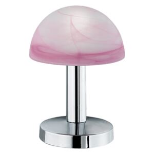 Różowa lampa stołowa Trio Fynn, wys. 21 cm