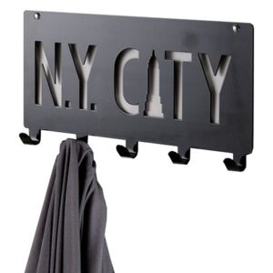 Czarny wieszak z 5 haczykami Compactor NY City