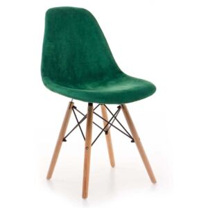 Nowoczesne Krzesło Skandynawskie Eames Dsw Welur Zielone Em-01
