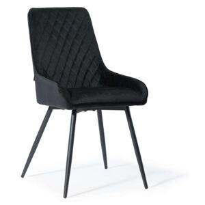 Krzesło tapicerowane czarne ▪️ (DC-6122) ▪️ WELUR CZARNY 66