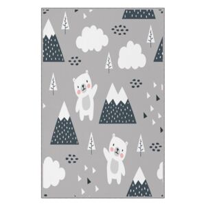 Szary antypoślizgowy dywan dziecięcy Homefesto Bears, 80x120 cm