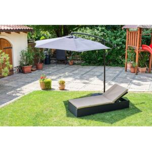 Czarny parasol ogrodowy Le Bonom Happy Sun, ø 300 cm