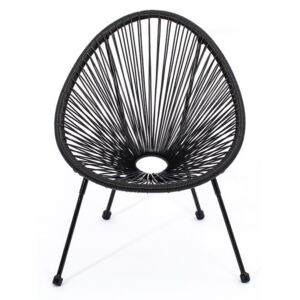 Czarne wiklinowe krzesło Le Bonom Avocado