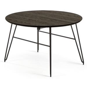 Czarny stół rozkładany La Forma Norfort, 120x120 cm