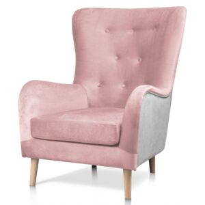 Różowy fotel typu uszak Bambino