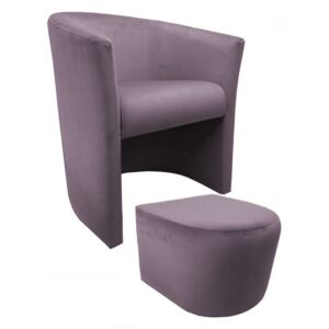 Fotel CAMPARI z podnóżkiem Magic Velvet 55 - Różowy