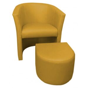 Żółty fotel CAMPARI z podnóżkiem - Żółty