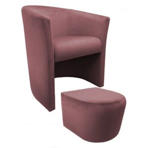Fotel CAMPARI z podnóżkiem Magic Velvet 58 - Różowy