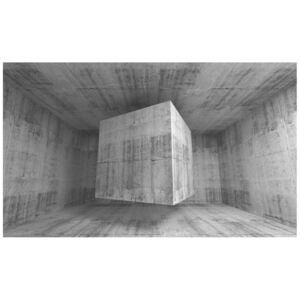 Fototapeta, Latająca betonowa kostka 3d, 9 elementów, 402x240 cm
