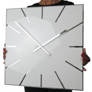 Duży zegar ścienny biały EXACT 50cm