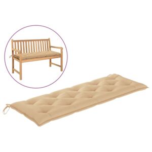 Poduszka na ławkę ogrodową, beżowa, 150x50x7 cm, tkanina
