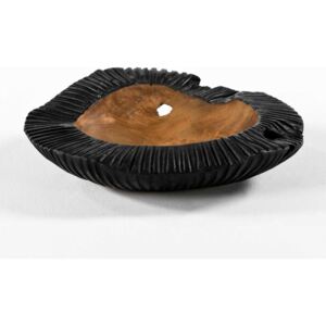 Czarna miska z drewna i ceramiki Thai Natura, Ø 40 cm