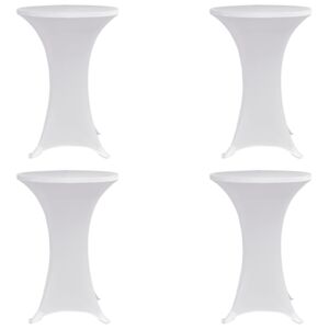 Pokrowce na stół barowy, Ø 60 cm, białe, elastyczne, 4 szt