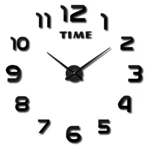 Zegar ścienny DIY NEPRI 65 - 130 cm - czarny 3D