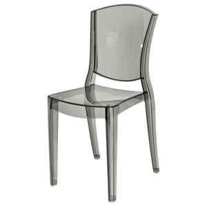 Krzesło Designerskie LOTUS transparentne przydymione szare kolor: szary przydymiony transparentny, Materiał: poliwęglan