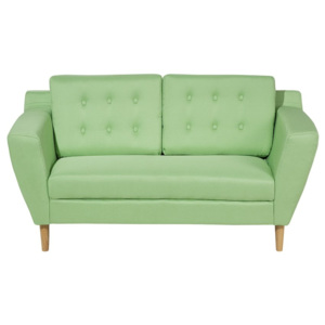 Sofa dwuosobowa tapicerowana pastelowa zieleń KUOPIO