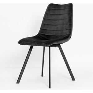 Nowoczesne krzesło welurowe Kiami czarne