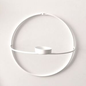 Biały świecznik ścienny Circle, ø 21 cm