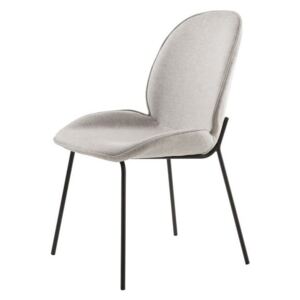 Szare krzesło z aksamitną powierzchnią i metalową konstrukcją Canett Hella