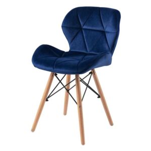 Rimo krzesło tapicerowane niebieskie - welur