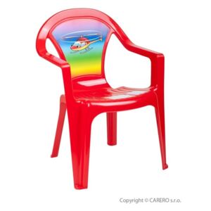 Dziecięce plastikowe krzesełko czerwone z helikopterem - zniżka dla rejestrowanych