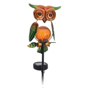 Lampa solarna Owl zielony, 12 x 6 x 54 cm