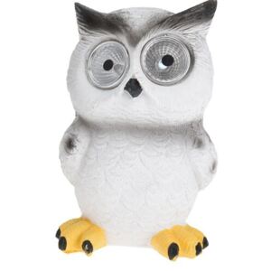 Lampa solarna Standing Owl biały, 9 x 9 x 12,5 cm
