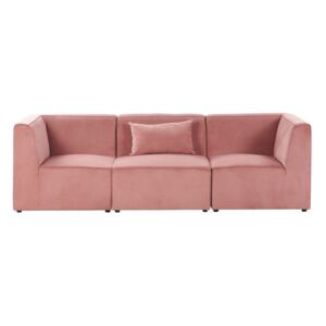Sofa modułowa 3-osobowa sztruksowa różowa LEMVIG