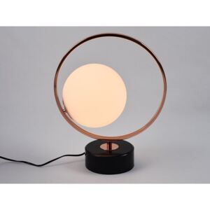 MCODO :: Minimalistyczna lampa stołowa Bella w kolorze miedzi z marmurową podstawą II gatunek
